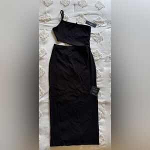 Lulus Ribbed Cutout Fitted Dress